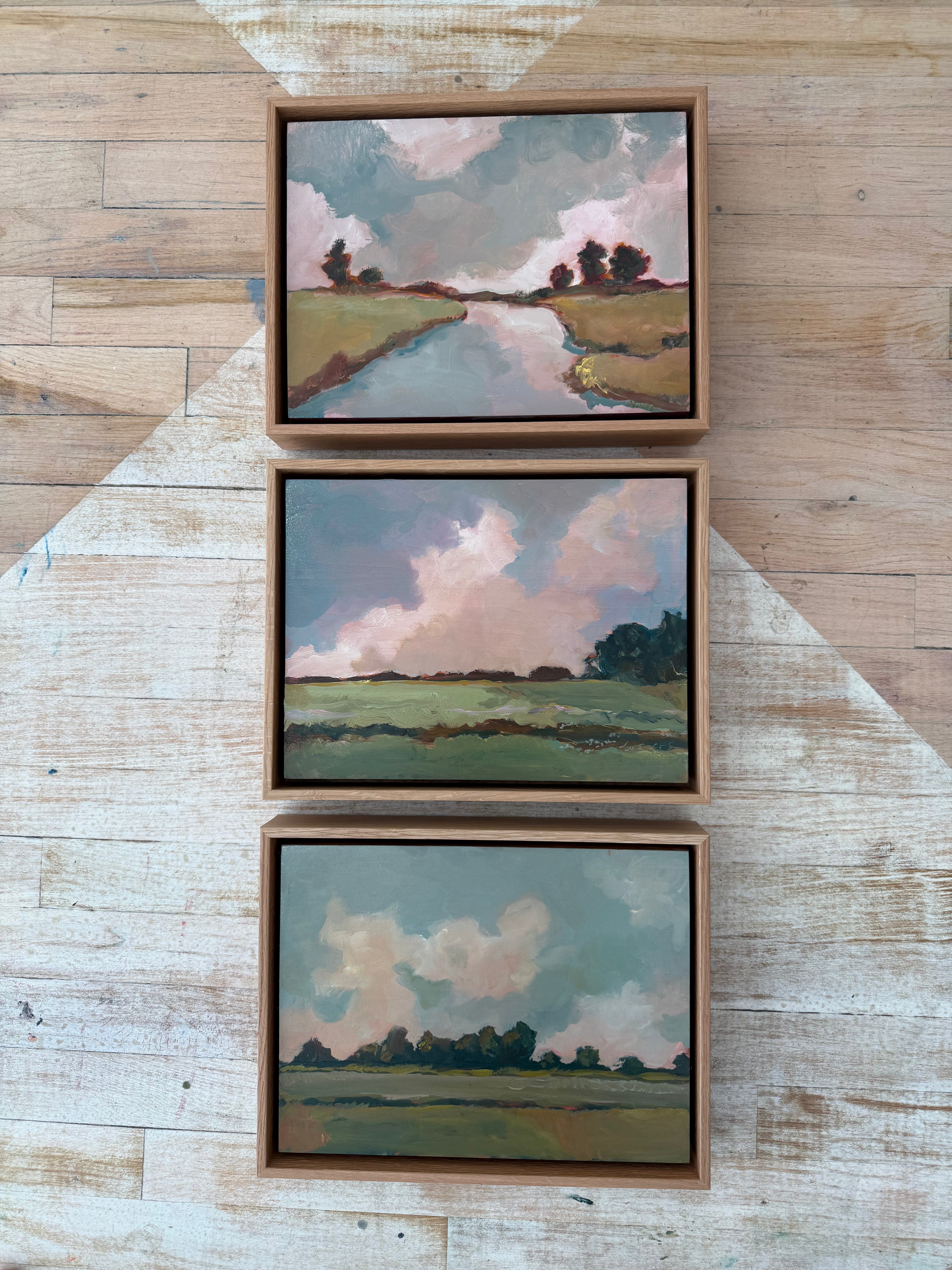 Landscapes in oil on panel for molly