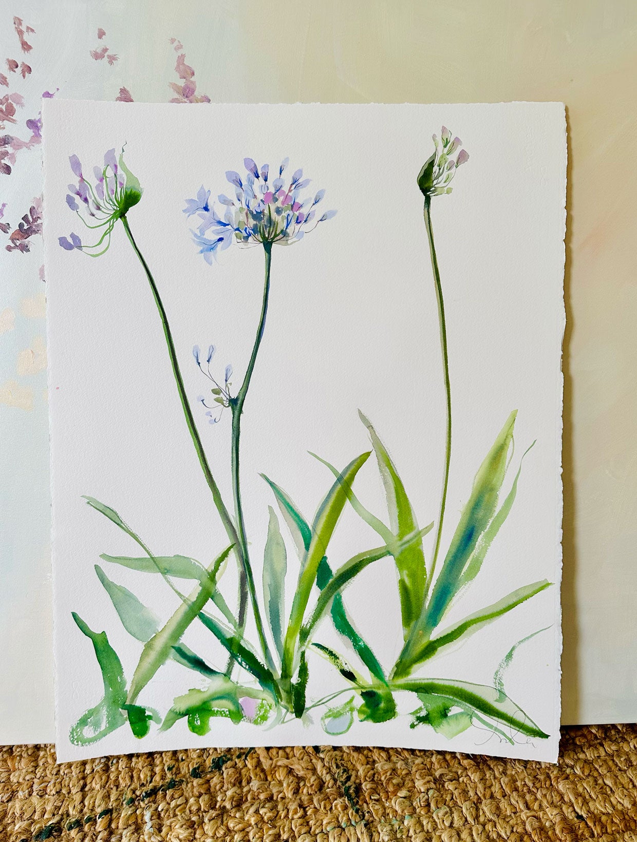 Agapanthus in Watercolor