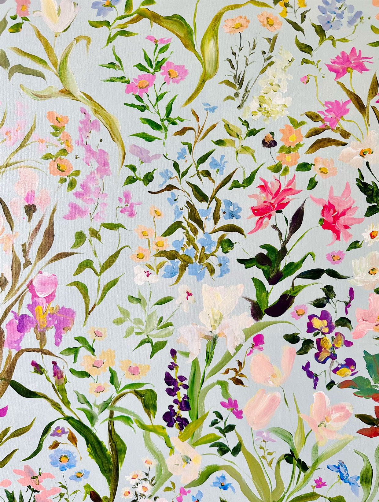 Garden on Canvas on Blue