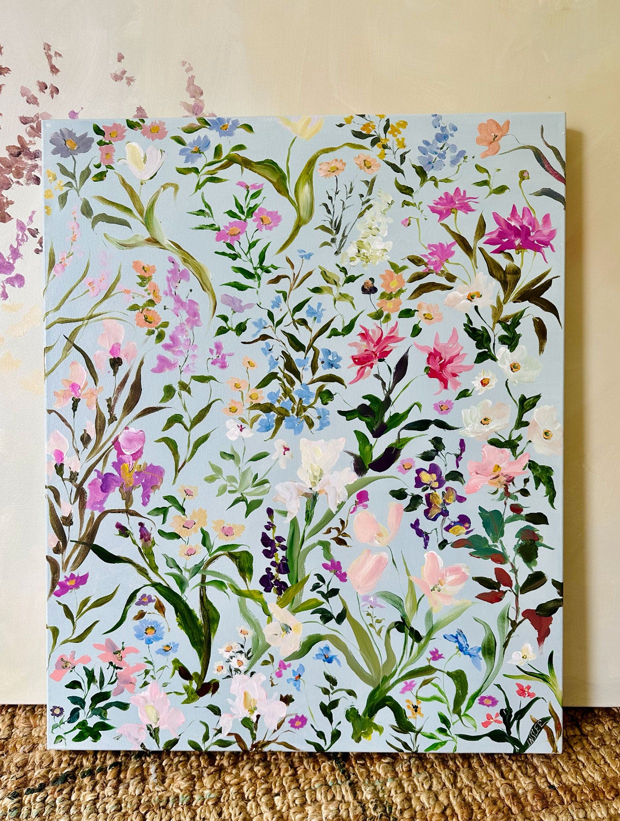 Garden on Canvas on Blue