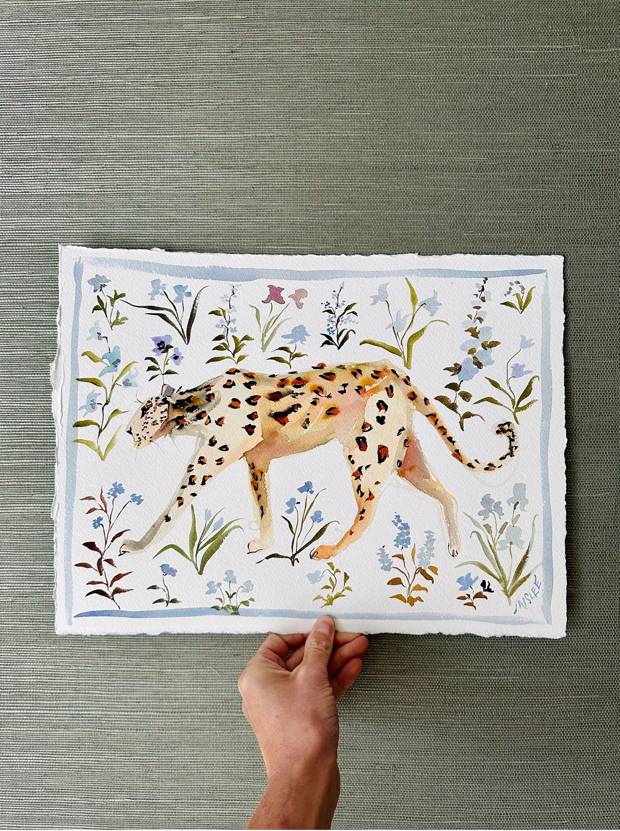 Big Cat Blue Blossoms No. 2