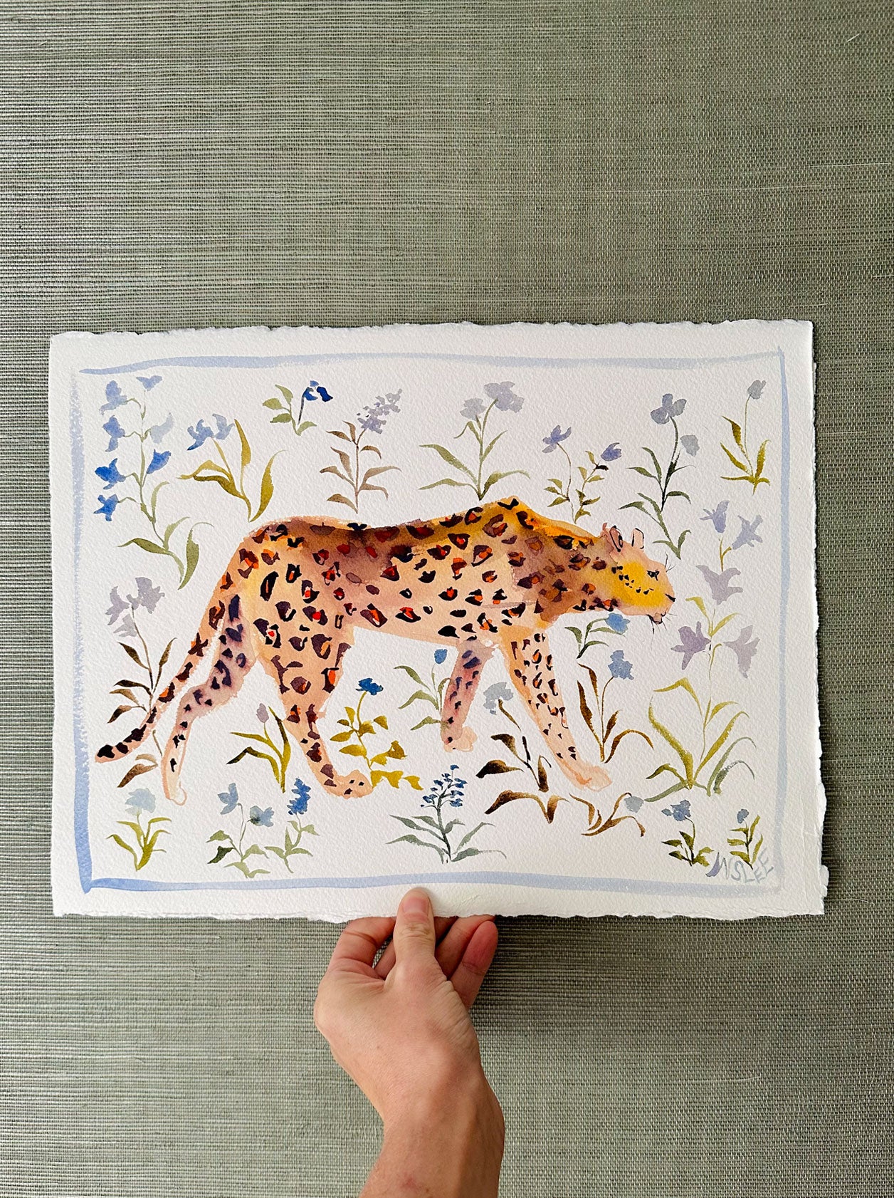 Big Cat Blue Blossoms No. 1