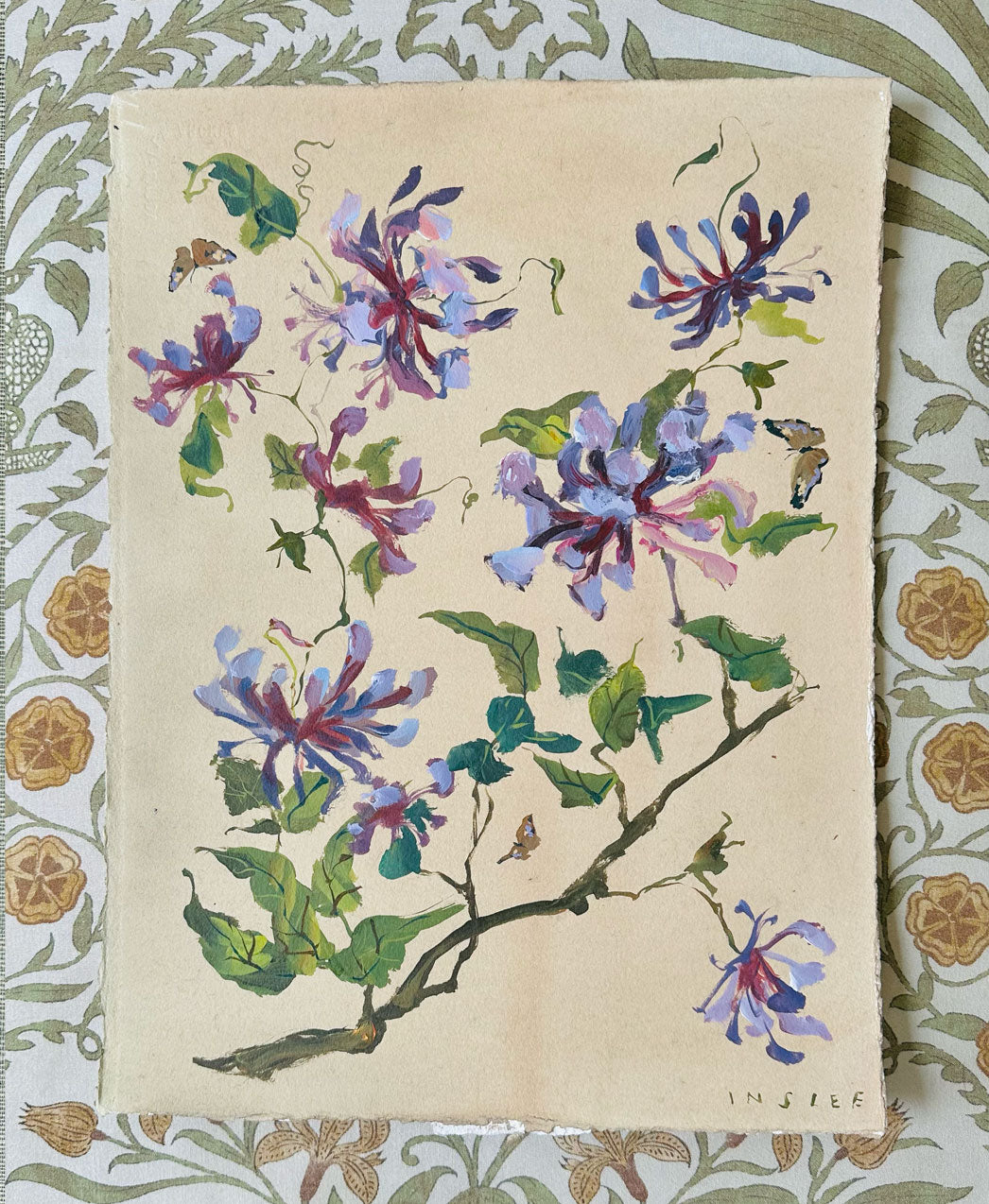 Columbine on Jute