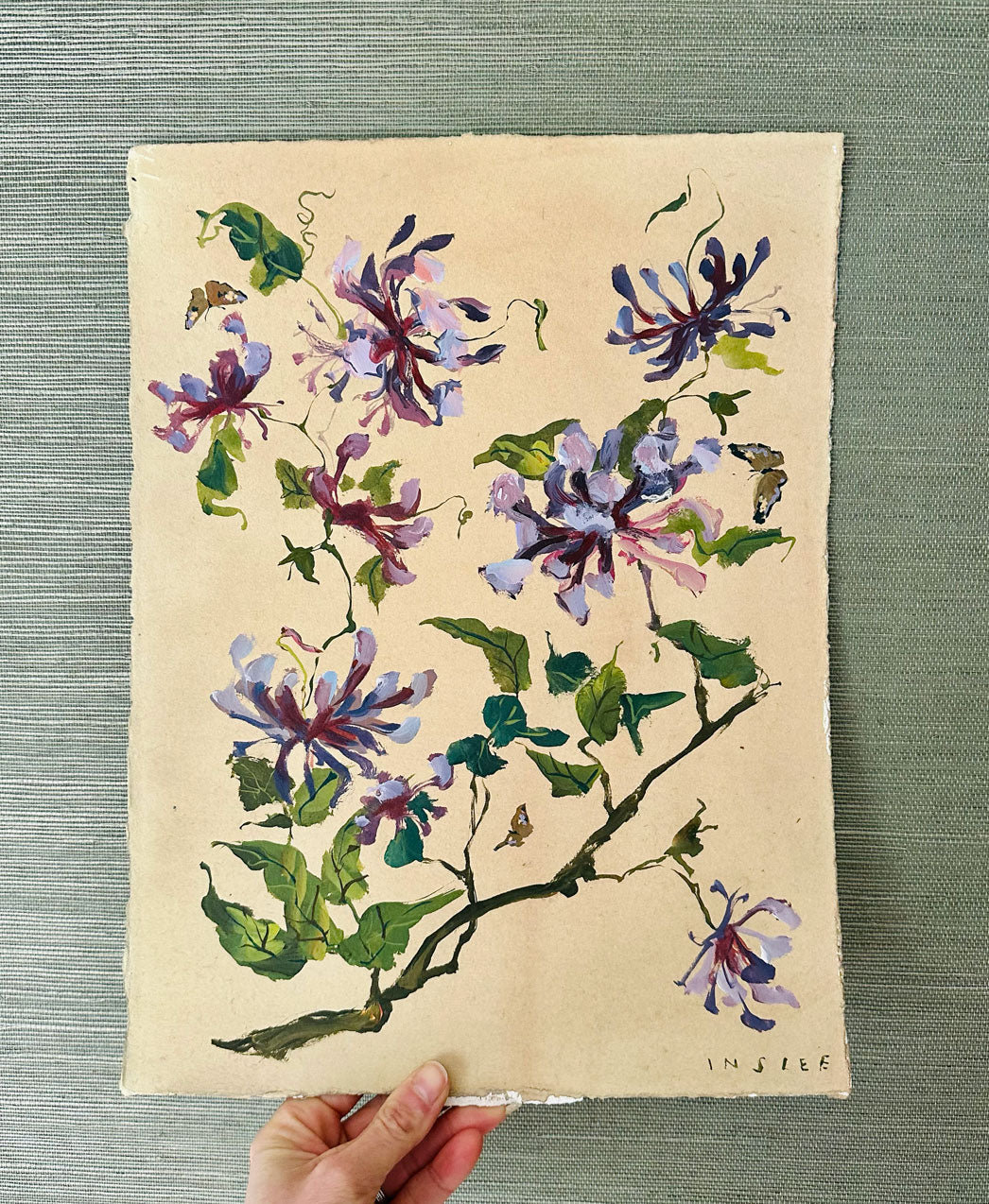 Columbine on Jute
