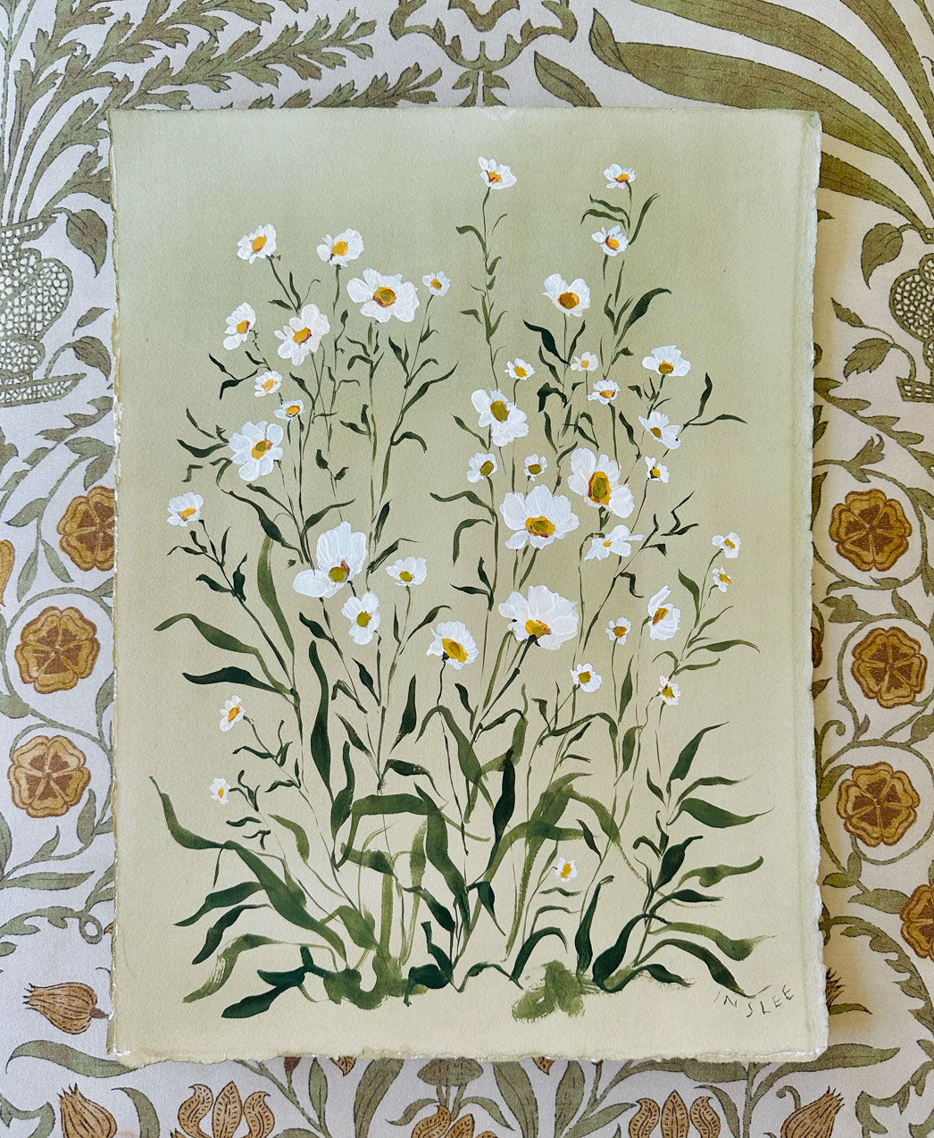 Daisies on Green Tea