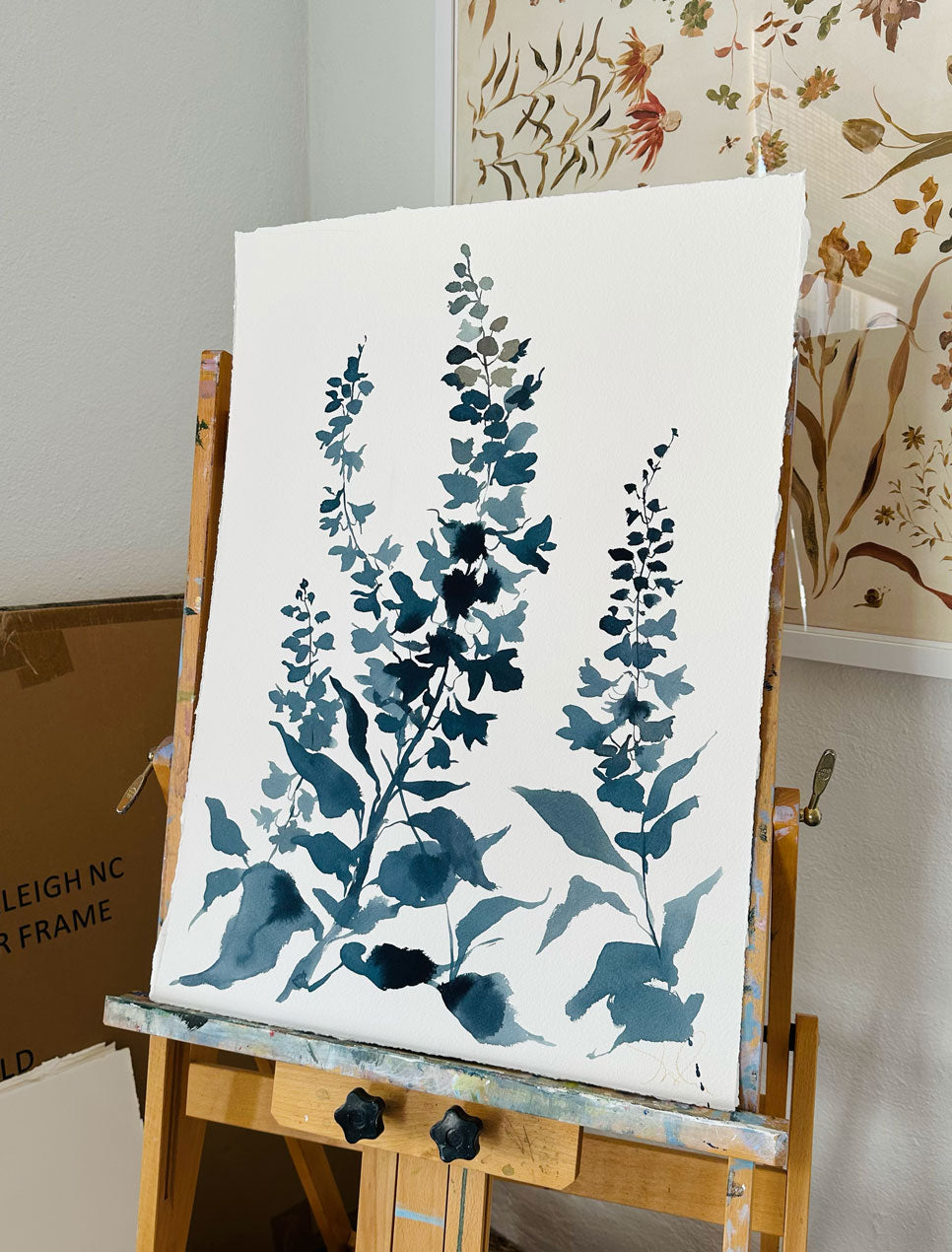 Exploded Silhouette: Foxglove in Indigo