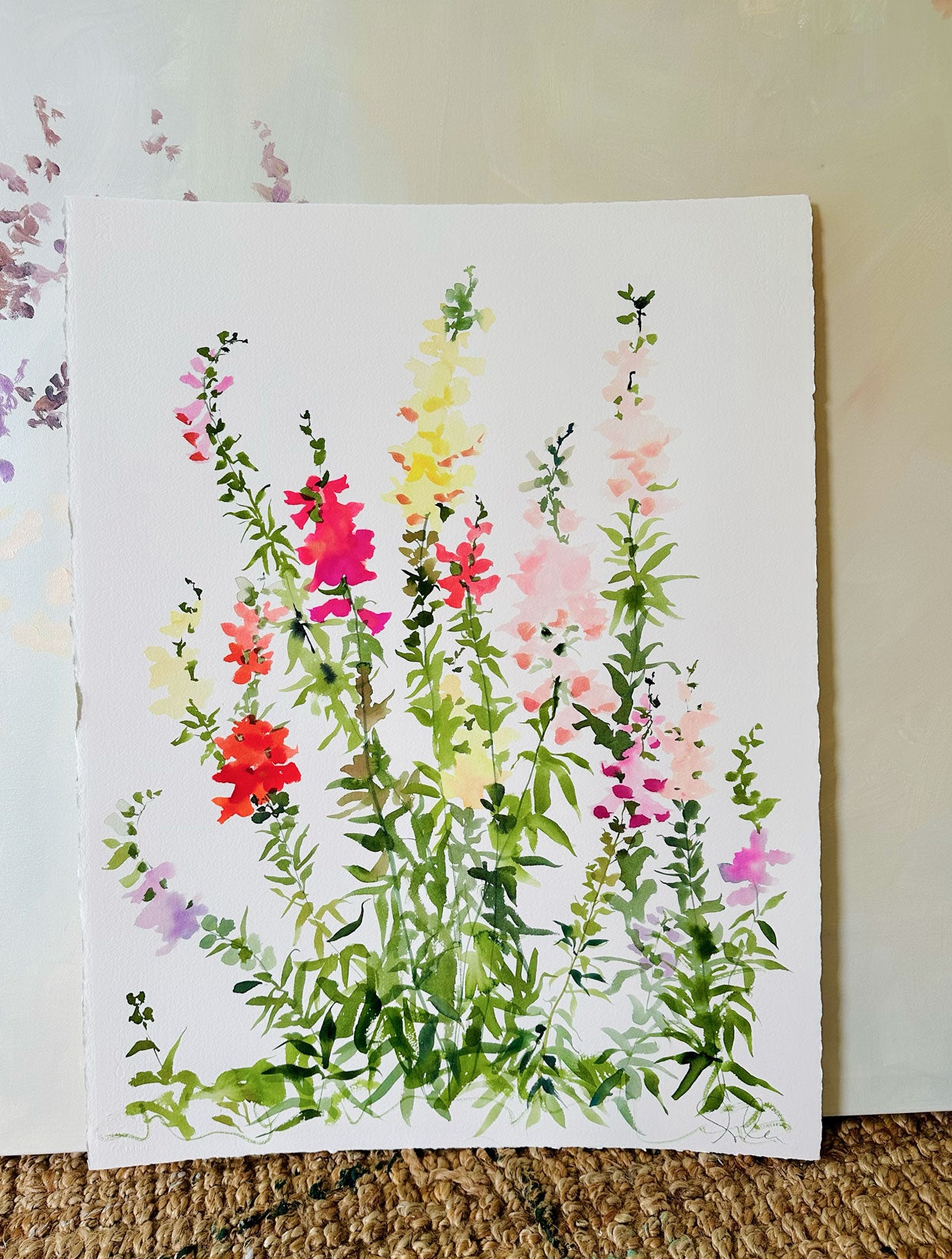 Foxgloves in Watercolor