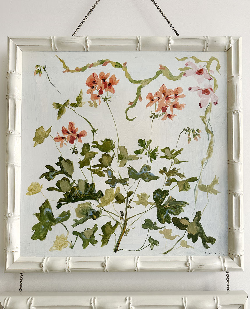 Geranium & Forest Flower - framed original