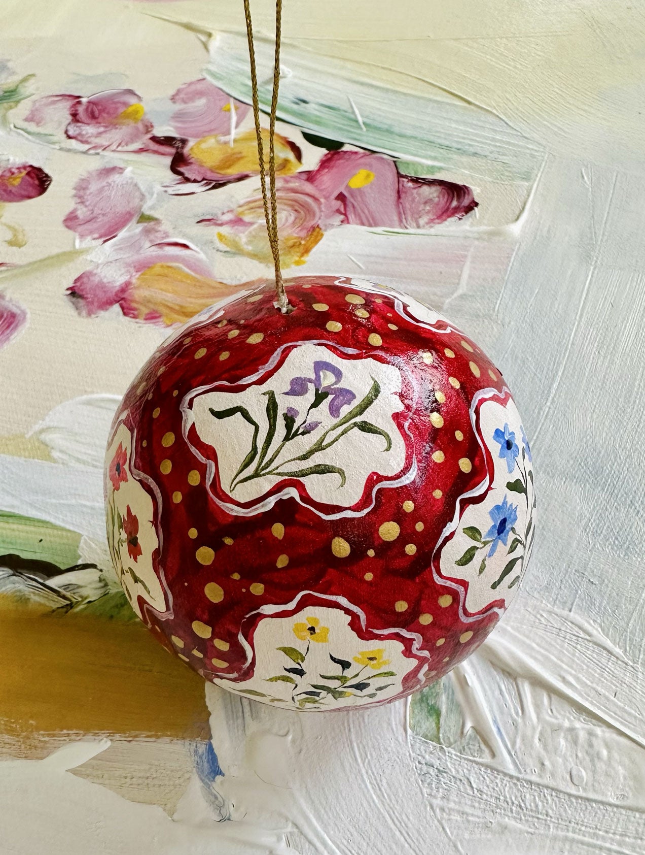 2023 Christmas Ornament: Cranberry and Blooms