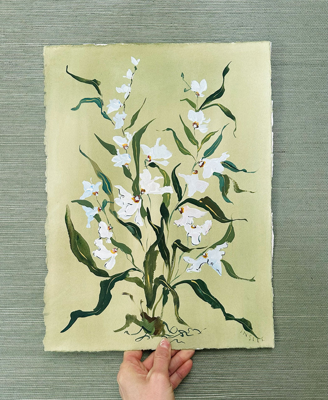 Stock Flower on Green Tea