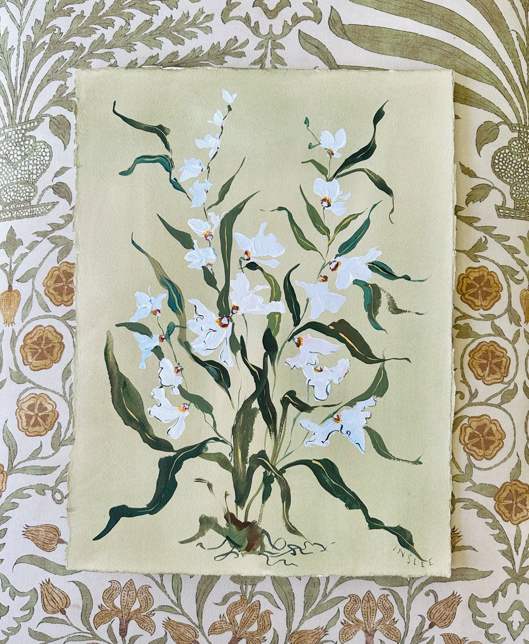 Stock Flower on Green Tea