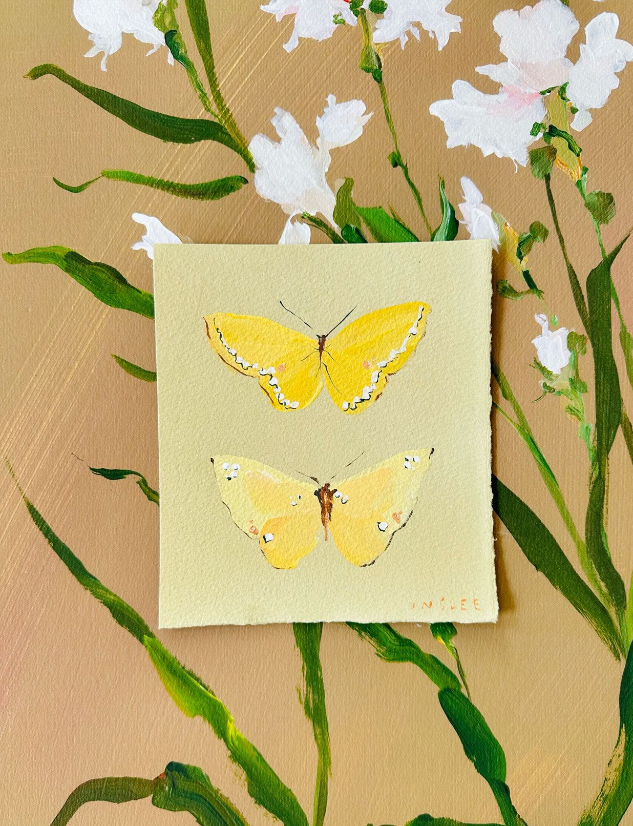 Yellow Butterflies on Ivory