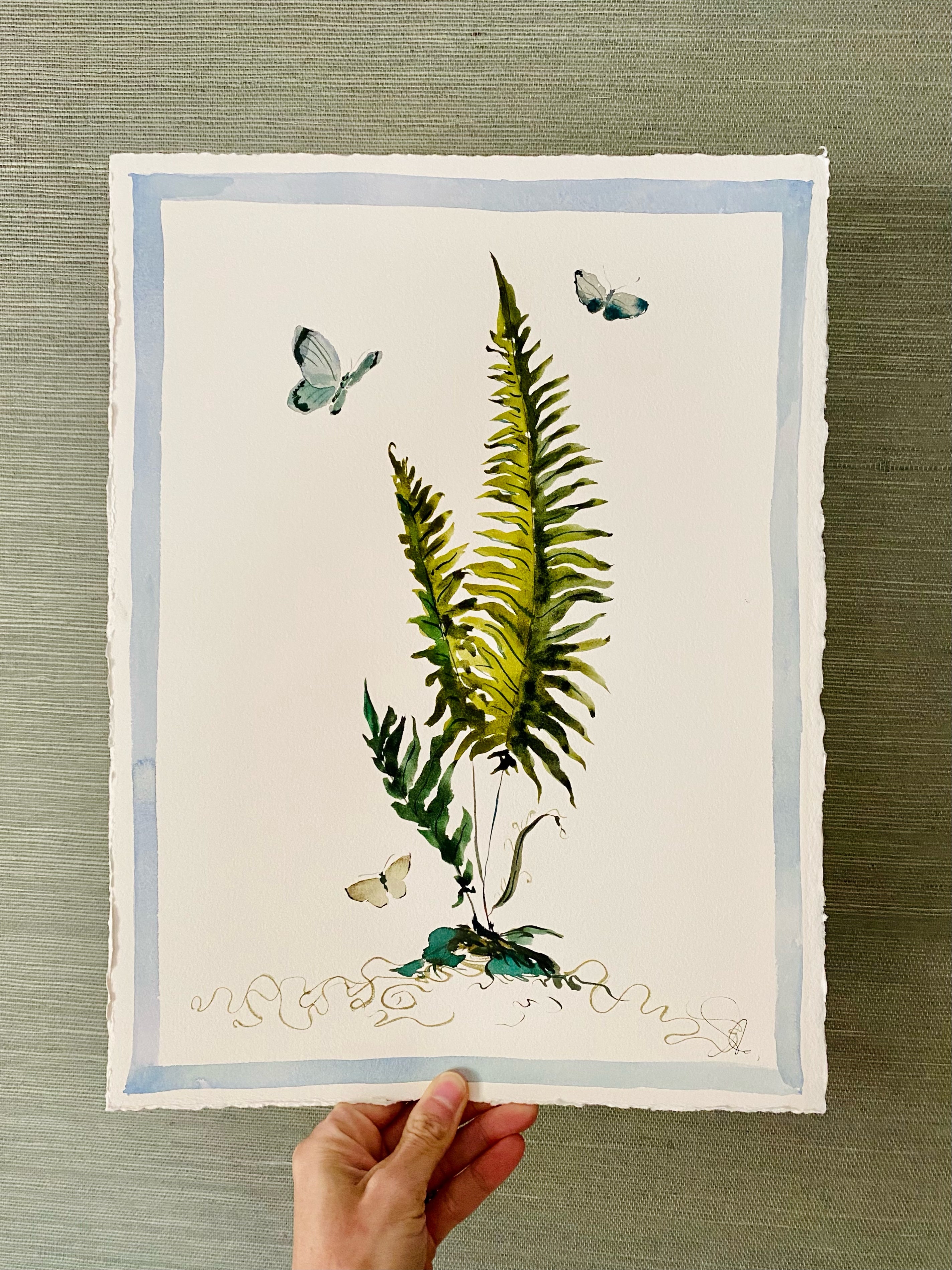 Fern and Blue Flutters